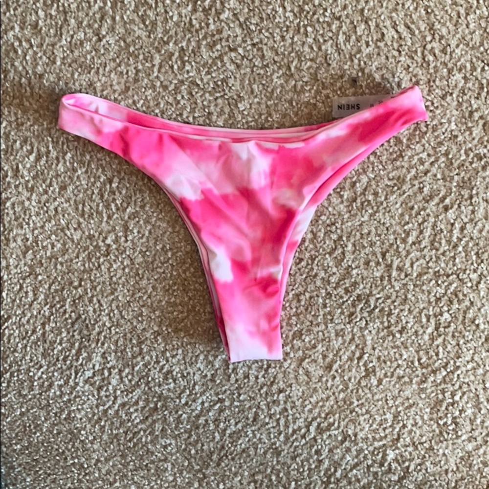 Pink+White tie dye SHEIN BIKINI bottoms